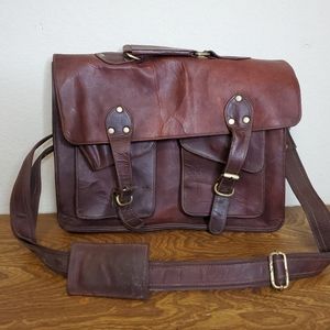 Leather satchel messenger bag
